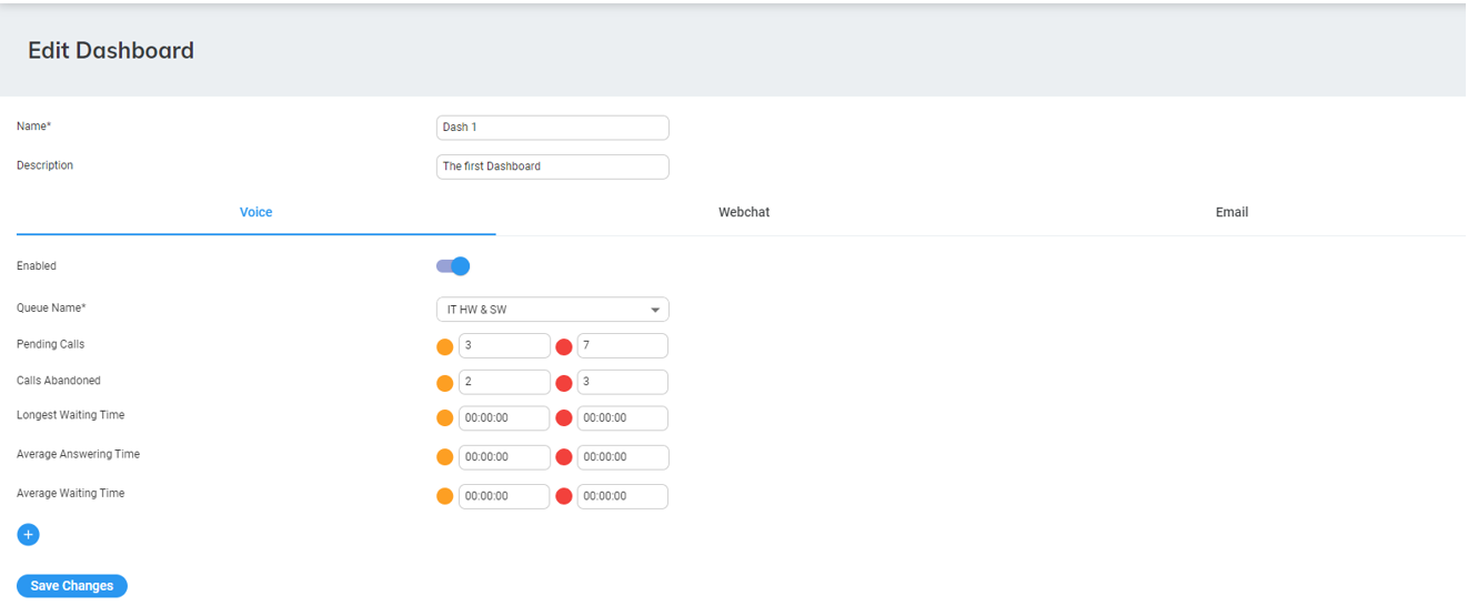 Editing a Real-Time Dashboard