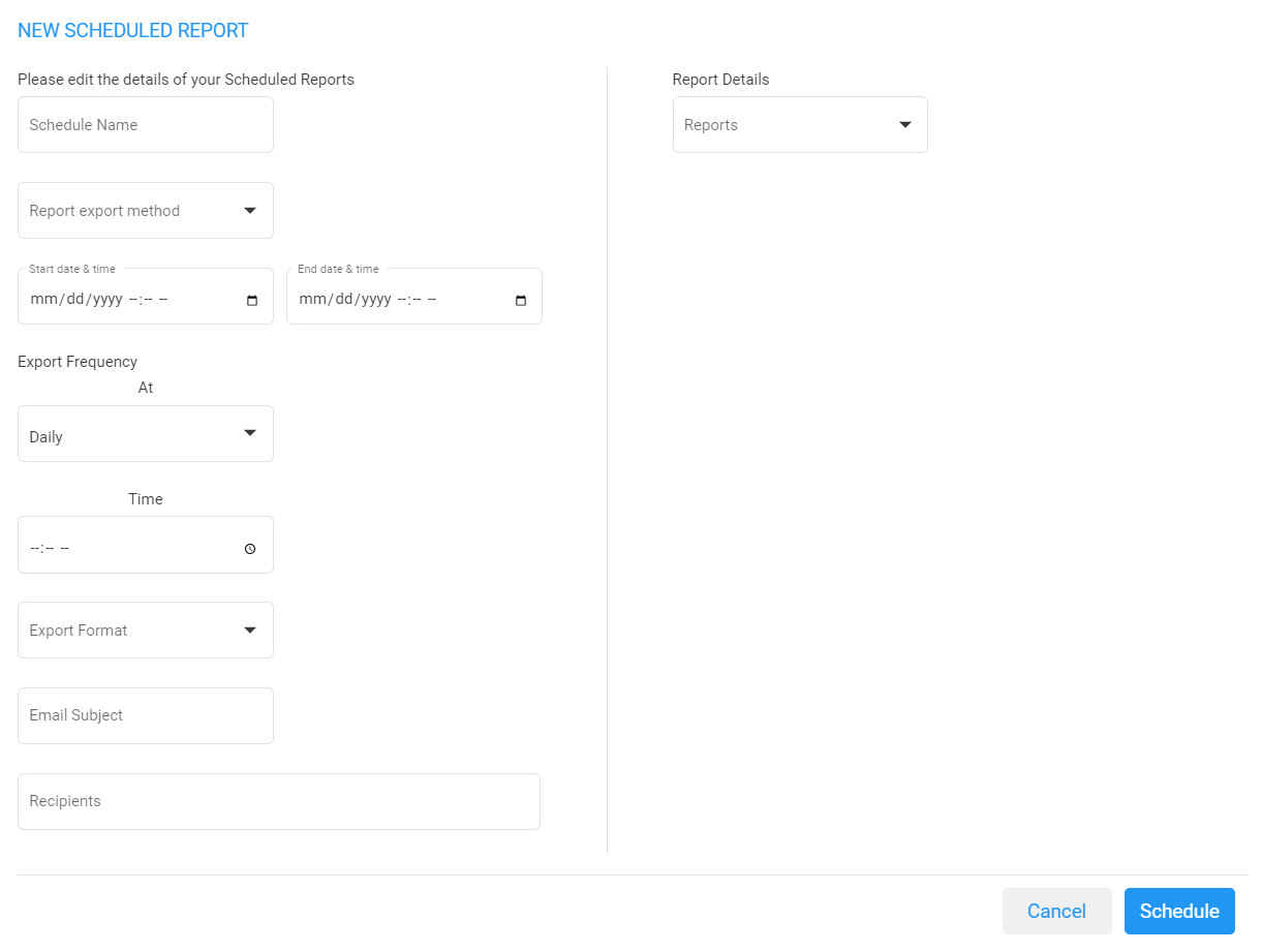 Adding a Report Scheduler