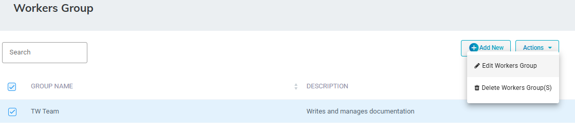 Editing a Workers Group