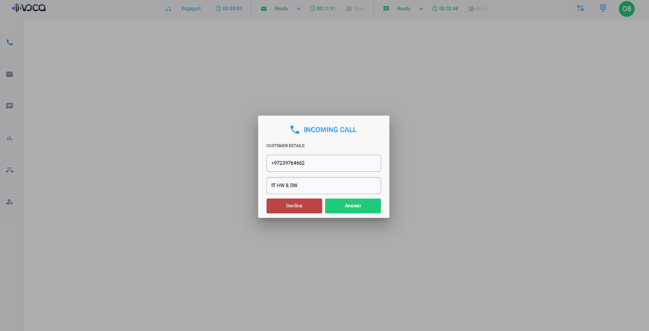 Answering or Rejecting a Call