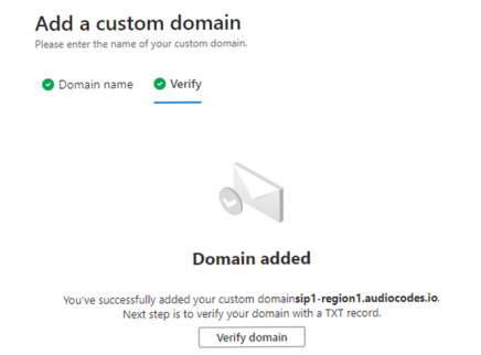 The domain awaiting verification