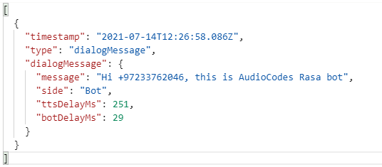 An example of a downloaded call transcript in JSON
