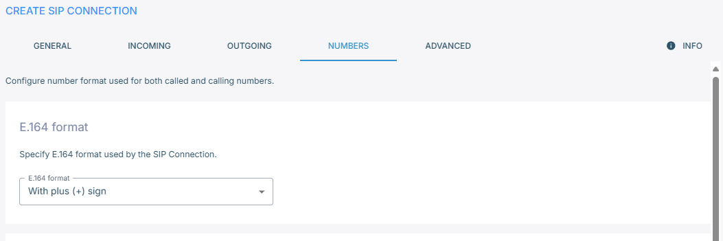 The Numbers tab