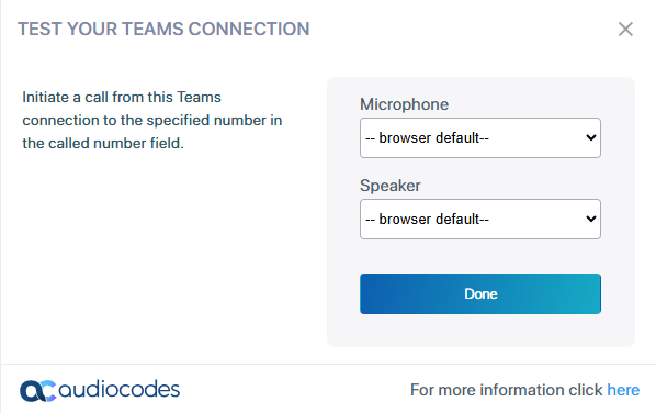 The microphone and speaker settings
