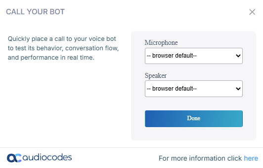 The microphone and speaker settings