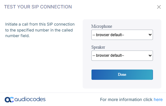 The microphone and speaker settings