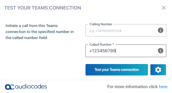 The enabled test button