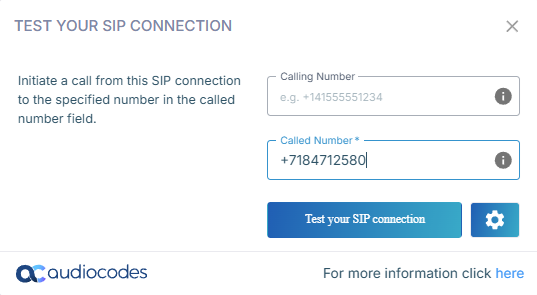 The enabled test button