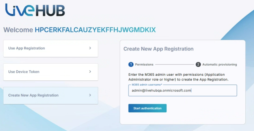 Create New App Registration