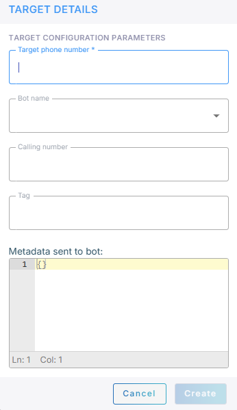 The Target Details dialog