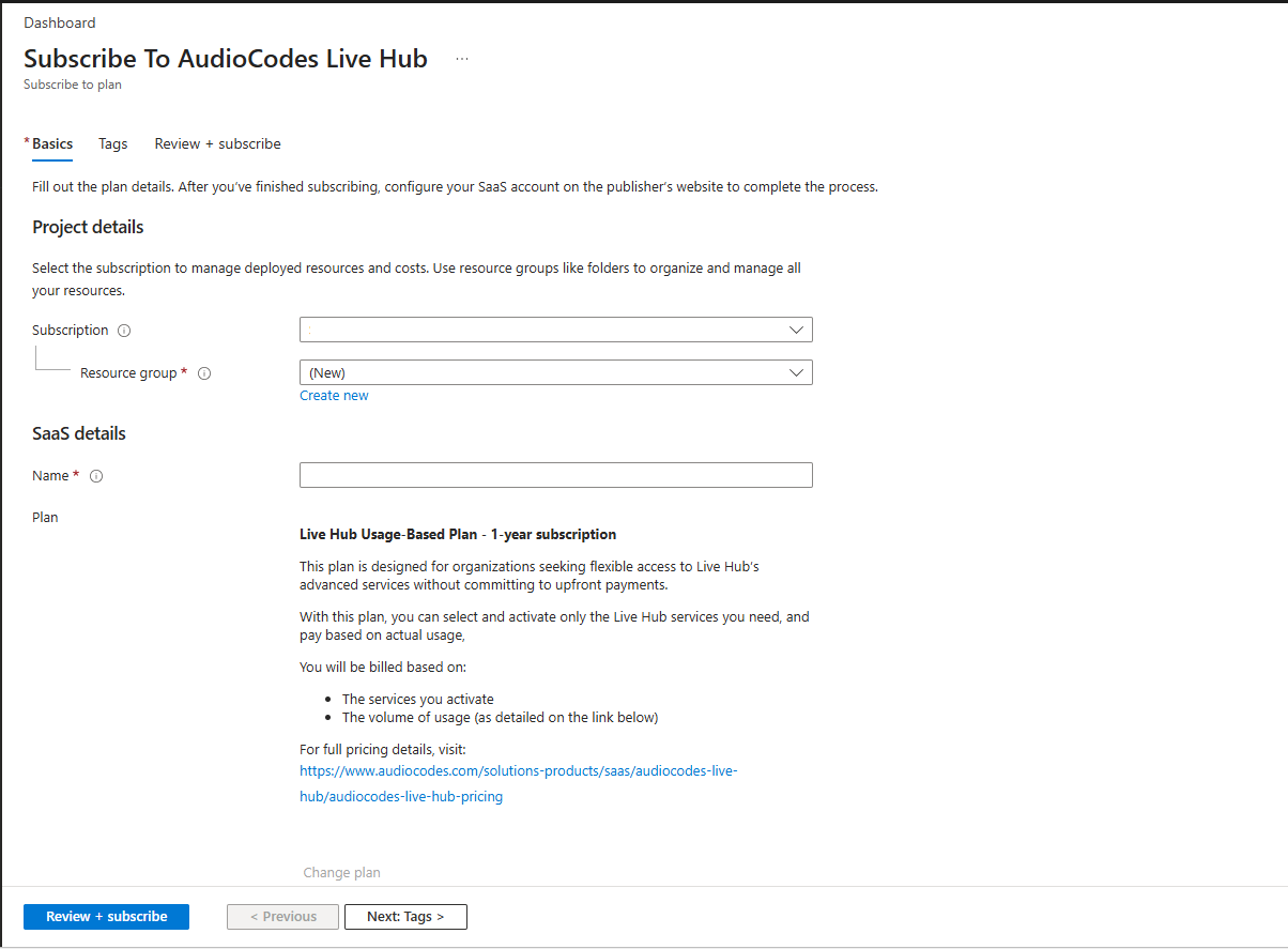 Subscribing in Azure
