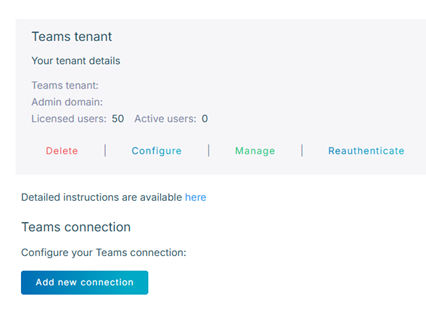 The Microsoft Teams screen