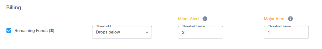 Billing thresholds