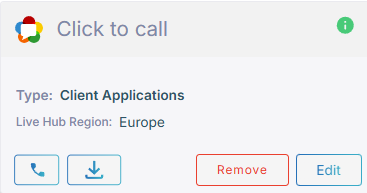 The Click-to-call SIP connection card