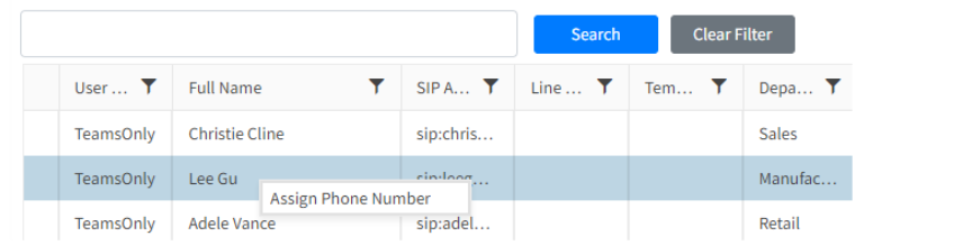 Assigning a phone number