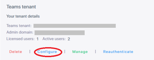 The Configure button