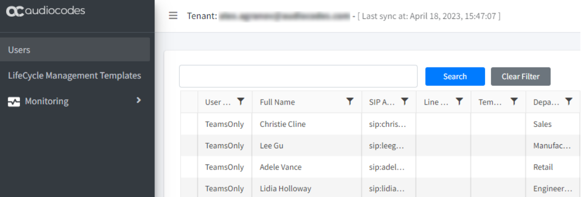 The Teams Management portal