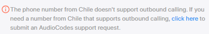 The message shown when outbound calling is unavailable