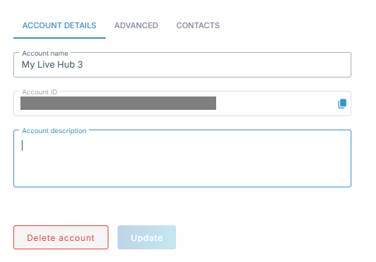 The Account details tab