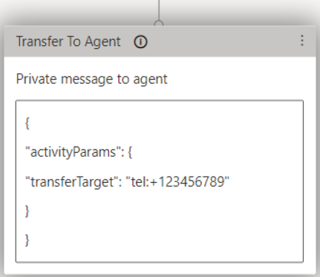 The Private message to agent field