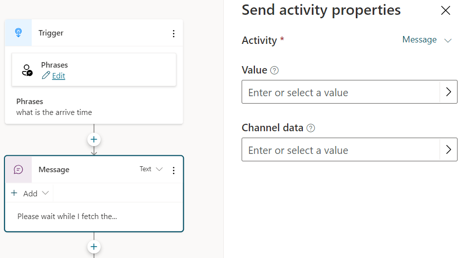 The Channel data section of a Copilot Studio message