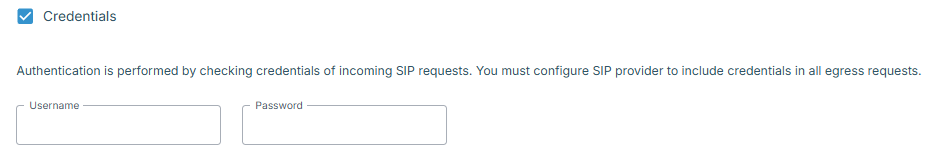 The Credentials option