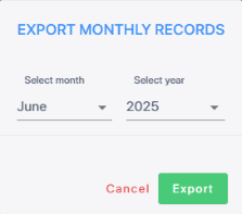Exporting a month