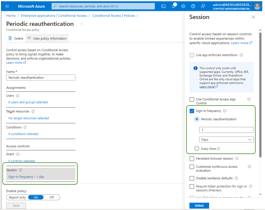 Session controls