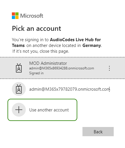 Picking another account