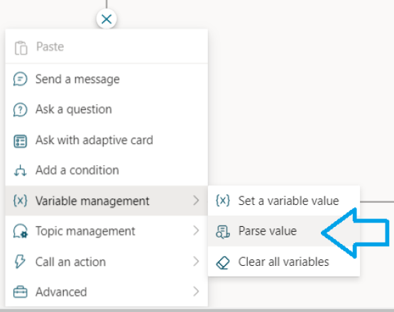 The Parse value option