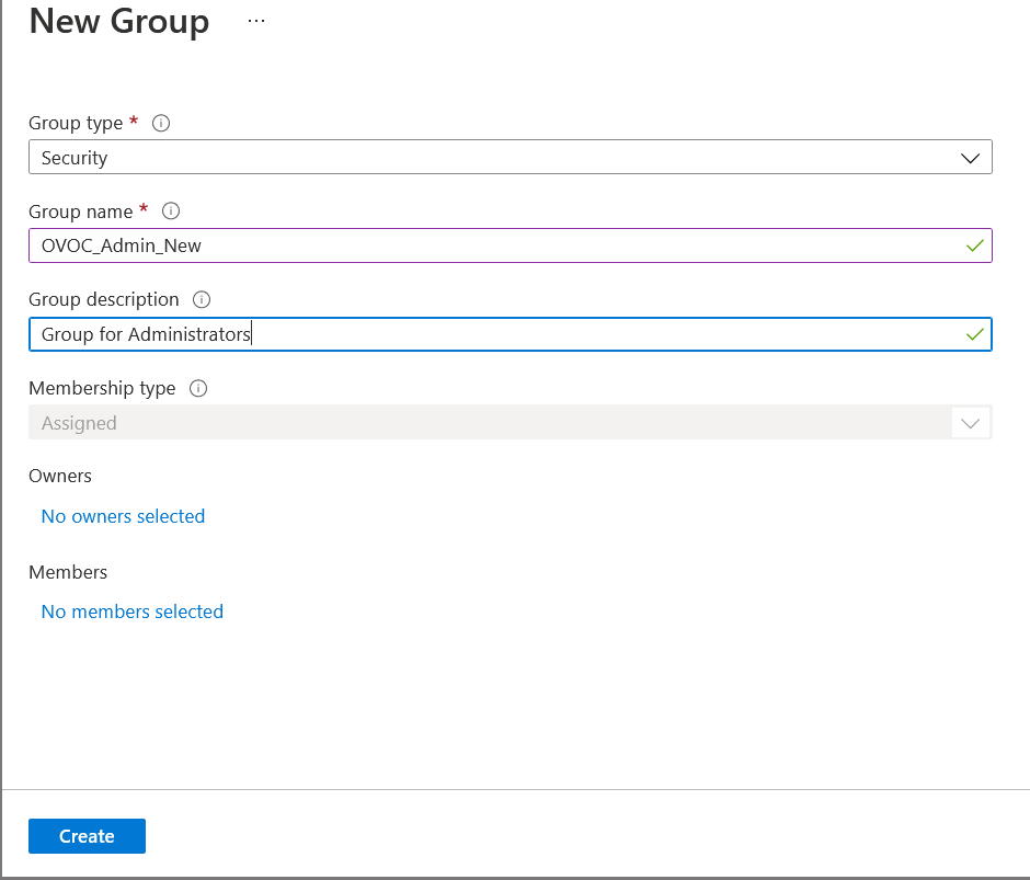 Create Azure Groups and Assign Members