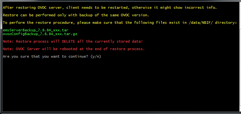 Definition Configuration Restore Configuration Restore