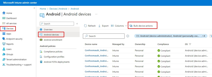 Remove Devices from Intune Admin Center