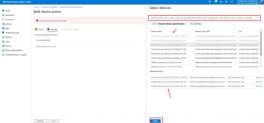 Remove Devices from Intune Admin Center