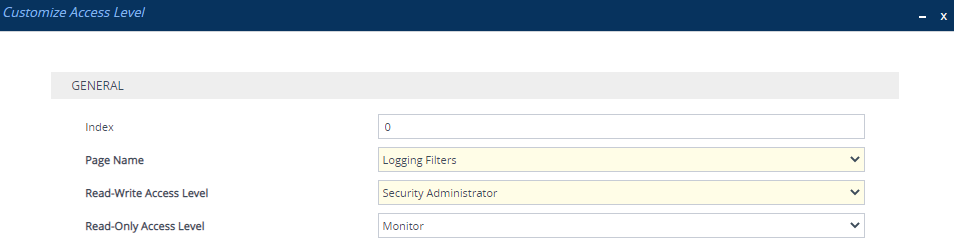 Customizing Access Levels per Web Page
