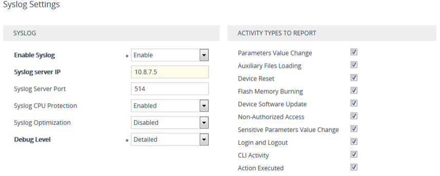 Enable Syslog