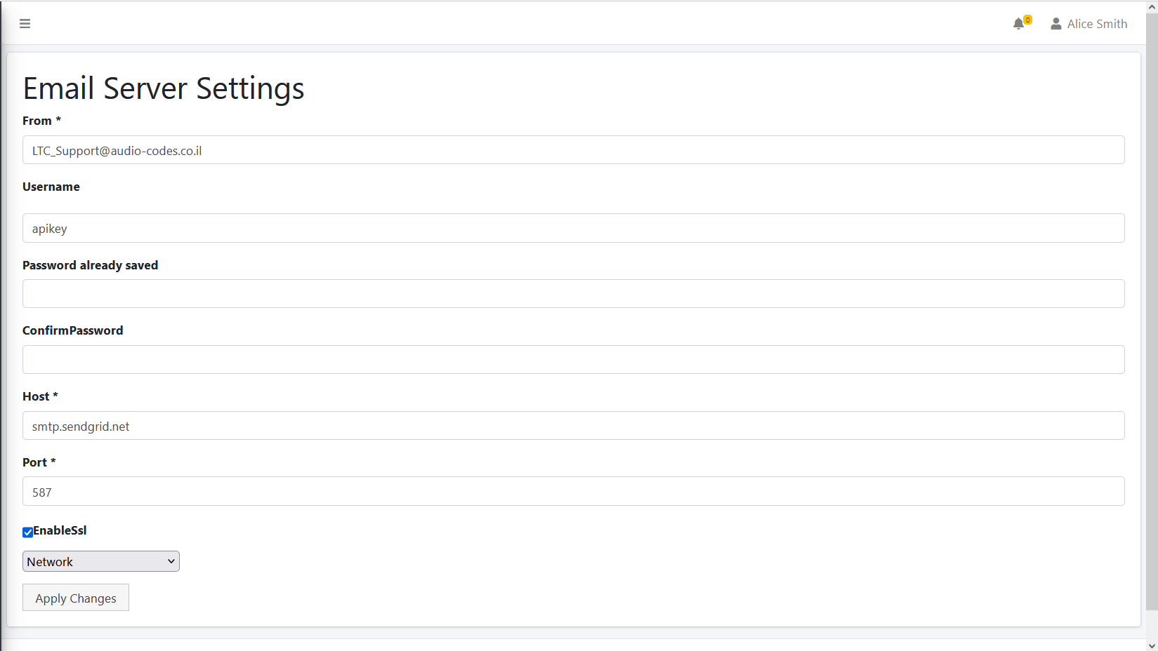 Configuring Email Settings
