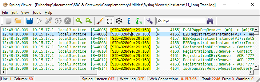 Highlighting SIDs in Syslog Messages