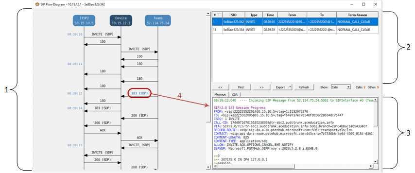 Viewing SIP Flow Diagrams